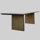mesa de comedor contemporánea / de roble / con base de latón / rectangular