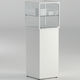 vitrina contemporánea / de vidrio templado / de aluminio / con cerradura integrada