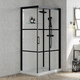 cabina de ducha de vidrio / con puertas corredizas / rectangular / termostática