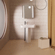 lavabo con base / de LivingTec® / rectangular / con 1 orificio