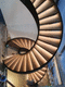 escalera helicoidal / con peldaños de madera / con estructura de acero inoxidable / profesional