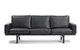 sofá contemporáneo / de cuero / negro / de Hans J. Wegner