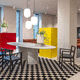 silla contemporánea / de interior / de tejido / de cuero