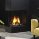 chimenea de gas natural / de propano / empotrable / de 3 caras