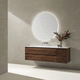 mueble de lavabo suspendido / de roble / de madera maciza / de nogal