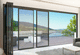 cortina de cristal corredera apilable / de aluminio / con vidrio doble / de seguridad