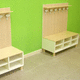 banco de vestuario contemporáneo / de madera / con respaldo / sin reposabrazos