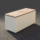 banco para jardín contemporáneo / de madera exótica / de fibrocemento / sin respaldo