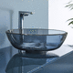 lavabo sobre mueble / de vidrio / redondo / sin orificio