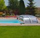 cubierta para piscina baja / telescópica / de plástico / con accionamiento manual