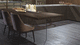 mesa contemporánea / de metal / con base de vidrio / rectangular