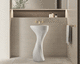 lavabo con base / de piedra calcárea / ovalado / sin orificio
