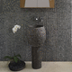 lavabo con base / de piedra natural / ovalado / sin orificio