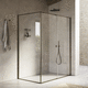 cabina de ducha de obra / de vidrio / de aluminio / con puerta abatible