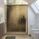 cabina de ducha de vidrio templado / de perfil de aluminio / con puerta corredera / para ducha empotrada