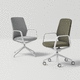 silla de trabajo de cuero / de tejido / con ruedas / giratoria