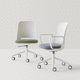 silla de oficina contemporánea / de interior / de cuero / de tejido