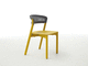 silla contemporánea / de madera / apilable / con revestimiento removible