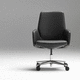 sillón de oficina contemporáneo / de cuero / de tejido / de aluminio pulido