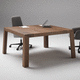 mesa de reuniones contemporánea / de nogal americano / con base de madera / rectangular
