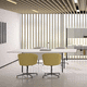 mesa de reuniones contemporánea / de madera / con base metálica / rectangular