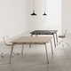 mesa de reuniones contemporánea / de madera / con base metálica / rectangular