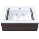 spa sobre suelo / rectangular / 4 plazas / de madera