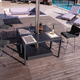 mesa contemporánea / de acero / con base de acero pintado / con base de acero galvanizado