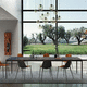 mesa de comedor contemporánea / de vidrio / de cerámica / de aluminio lacado