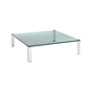 mesa de centro contemporánea / de vidrio / con base de aluminio / rectangular