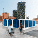 edificio modular / temporal / de madera laminada encolada / estructura de madera