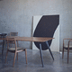 mesa de comedor contemporánea / de aluminio fundido / de acero / de nogal