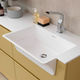 lavabo encastrable / de cerámica / con grifo mezclador / rectangular