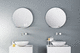 espejo para baño de pared / contemporáneo / redondo / de metal