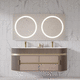 mueble de lavabo de pared / de pórfido / de MDF lacado / contemporáneo