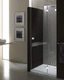 cabina de ducha de vidrio / de aluminio / con puerta abatible / rectangular