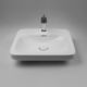 lavabo sobre mueble / de cerámica / rectangular / contemporáneo