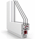 ventana de PVC / abatible / con vidrio triple / con aislamiento térmico