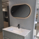 espejo para baño de pared / contemporáneo / ovalado / de aluminio