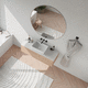 lavabo sobre mueble / de mineral compuesto / rectangular / sin orificio