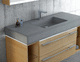 lavabo sobre mueble / de mármol / con espejo ajustable / rectangular