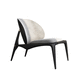 sillón bajo contemporáneo / de tejido / de cuero / de fresno