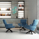 sillón contemporáneo / de tejido / de metal / tapizado