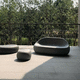 sofá contemporáneo / de exterior / de espuma de alta densidad recubierta / gris