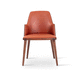 silla contemporánea / de interior / de cuero / de nogal
