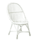 sillón de estilo rústico / de ratán / blanco / para hotel