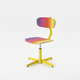 silla de oficina contemporánea / de interior / de madera / con base metálica
