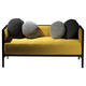 sofá contemporáneo / para salón / de terciopelo / amarillo