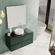 mueble de lavabo suspendido / de cerámica / de piedra / contemporáneo