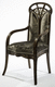 silla de estilo Art Nouveau / de interior / de tejido / con base de madera
